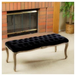 Tufted Black Velvet Bench - Black Velvet - Christopher Knight Home -Furniture Store GUEST 55e44817 b987 45c4 9a49 cf88bc6ade02