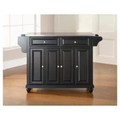 Cambridge Stainless Steel Top Kitchen Island - Black - Crosley -Furniture Store GUEST 57fa878d ddcb 4df9 be4e 29ceb722a217