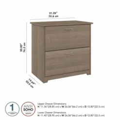 Cabot 2 Drawer File Cabinet Ash Gray - Bush Furniture -Furniture Store GUEST 58812dba 267e 4901 b137 d492cb979392