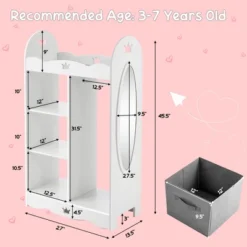 Costway Kids Dress Up Storage Hanging Armoire Dresser Costume Closet W/Mirror & Toy Bins -Furniture Store GUEST 5909c7f3 d450 4d5d 8479 2ef69c8895ef