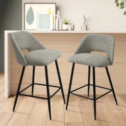 26.5" Edwin Upholstered Counter Height Stool (Set Of 2) Black Leg-The Pop Maison -Furniture Store GUEST 5921a43d 2b7e 4e4c aa9d 07c46ed23728