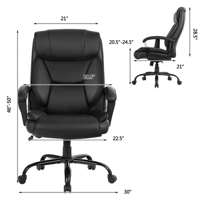 Costway Big & Tall 500lb Massage Office Chair E Xecutive PU Leather Computer Desk Chair 4 Costway Big & Tall 500lb Massage Office Chair E Xecutive PU Leather Computer Desk Chair - Image 2