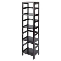 54.8" 5pc Leo Storage Shelf With Baskets Espresso/Chocolate - Winsome -Furniture Store GUEST 59dcfa05 af55 44ea 9a24 400c0b73a576