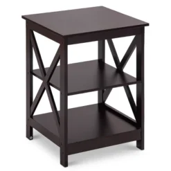Costway 3-Tier Nightstand End Table Storage Display Shelf Living Room Furniture Espresso NEW -Furniture Store GUEST 5a72ea33 06a4 48c9 897a 6174a7760577