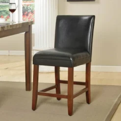 24" Faux Leather Luxury Counter Height Barstool - HomePop -Furniture Store GUEST 5ab10325 6e34 4e99 8c9c 4cad967d24d9