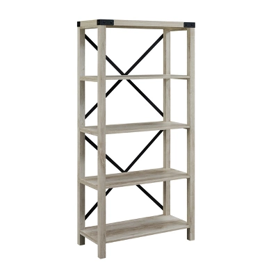 64" Sophie Industrial X Frame Bookshelf - Saracina Home 16 64" Sophie Industrial X Frame Bookshelf - Saracina Home - Image 14