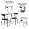 Emma And Oliver 3 Piece Black Glass Space-Saver Bistro Set With Padded Chairs