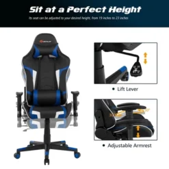 Costway Gaming Desk & Chair Set Z-Shaped Racing Style Desk With Massage Swivel Gaming Chair -Furniture Store GUEST 5c01f118 2b8a 44e7 a877 5f2dd6ce5418
