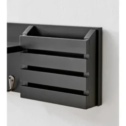 18" Utility Shelf With Pocket And Hanging Hooks Black - Danya B. -Furniture Store GUEST 5d04539f bab4 4f75 9897 28964a49b101
