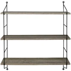 Sorbus Wall Mounted Rustic Wood Shelf With Metal Brackets (Gray) -Furniture Store GUEST 5d516855 1ba1 4193 bdd0 bd30c6015764