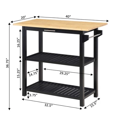 Designs2Go 3 Tier Butcher Block Kitchen Prep Island With Drawer - Breighton Home 11 Designs2Go 3 Tier Butcher Block Kitchen Prep Island With Drawer - Breighton Home - Image 9
