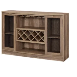 Home Source Bar Cabinet With Two Curved Glass Doors In Charcoal Finish -Furniture Store GUEST 5dff3159 4258 4eaa 99b0 a76a3309b364