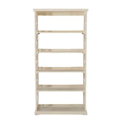 72" 5 Anthony Shelf Painted Bookshelf White - Powell Company 4 72" 5 Anthony Shelf Painted Bookshelf White - Powell Company - Image 2