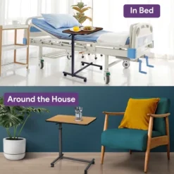 ProHeal Medical Overbed Table With Wheels And Adjustable Height - Rolling Overbed Table For Hospital And Home Use - Cherry -Furniture Store GUEST 5e8547d8 4c8a 4c76 8ef9 bf7a6a4b6cea 1