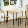 HOMCOM Industrial 3-Piece Dining Table Set, Square Kitchen Table With 2 Chairs For Dorms, Apartments, Studios, Bamboo Wood Grain -Furniture Store GUEST 5ed5cd2f 2961 4661 9366 492801877999
