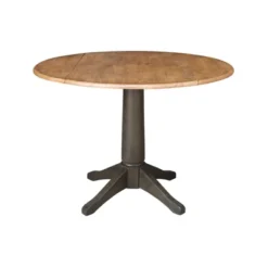 42" Round Dual Drop Leaf Dining Table With 4 Splat Back Chairs Hickory/Washed Coal - International Concepts -Furniture Store GUEST 5f1b26f2 c9d9 4cec ad9b a704e1039925