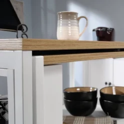 Counter Height Kitchen Island Baltic Oak Trim White - Sauder -Furniture Store GUEST 5f1bd949 74b7 47e9 b04f f8b143263cd0