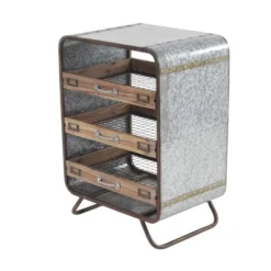 Industrial Chest With 3 Drawers Brown - Olivia & May -Furniture Store GUEST 5f7c4790 bd5a 4a15 8744 f0ee169a78bf
