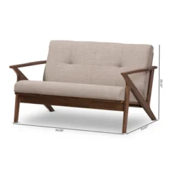 Bianca Mid-Modern Walnut Wood Fabric Tufted 2 Seater Loveseat Light Gray - Baxton Studio 17 Bianca Mid-Modern Walnut Wood Fabric Tufted 2 Seater Loveseat Light Gray - Baxton Studio -Furniture Store GUEST 5ff8c6a2 bb07 4d4f 81ab 6c0801697306