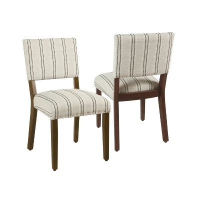 Set Of 2 Stripe Dining Chairs - HomePop 15 Set Of 2 Stripe Dining Chairs - HomePop - Image 13