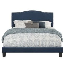 Queen Kiley Velvet Upholstered Bed Blue - Hillsdale Furniture -Furniture Store GUEST 60dbc74a 9913 401e 9c1f b848bb3ff301