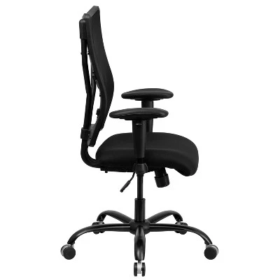 Emma And Oliver 400 Lb. Big & Tall Black Mesh Swivel Ergonomic Office Chair With Adjustable Arms 9 Emma And Oliver 400 Lb. Big & Tall Black Mesh Swivel Ergonomic Office Chair With Adjustable Arms - Image 7