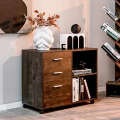 Costway 3-Drawer Wood File Cabinet Mobile Lateral Printer Stand With Open Storage Shelves 11 Costway 3-Drawer Wood File Cabinet Mobile Lateral Printer Stand With Open Storage Shelves -Furniture Store GUEST 6183a352 a227 48f5 bdff 0846a437f303