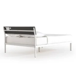 Kera Metal Platform Bed With Angled Upholstered Headboard - Mellow -Furniture Store GUEST 61991428 c212 4647 a8e5 6dd00f519aae