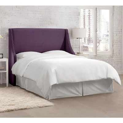 Dianna Swoop Arm Wingback Headboard In Velvet - Skyline Furniture 4 Dianna Swoop Arm Wingback Headboard In Velvet - Skyline Furniture - Image 2