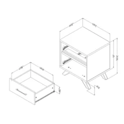 Flam 2 Drawer Nightstand Natural Walnut/Matte Black - South Shore -Furniture Store GUEST 61ef18f3 b363 4221 b2ea 2b273080eb5f