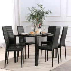 Costway 7 PCS Kitchen Dining Table Set Breakfast Furniture W/ Glass Top Padded Chair -Furniture Store GUEST 6239eaaa 25cc 4968 8bf9 9ddf4b2370b6