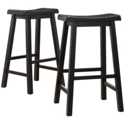 Set Of 2 29" Watkins Saddle Seat Backless Counter Height Barstools - Inspire Q -Furniture Store GUEST 624cd240 6214 4cee 893a 44017508b9ba