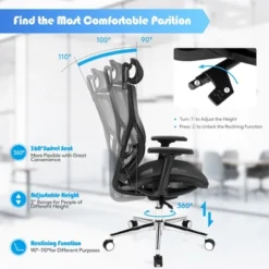 Costway Ergonomic Office Chair High-Back Mesh Chair W/Adjustable Lumbar Support 16 Costway Ergonomic Office Chair High-Back Mesh Chair W/Adjustable Lumbar Support -Furniture Store GUEST 625eac8b 57c3 4d85 a154 4a5a8e0f20d2