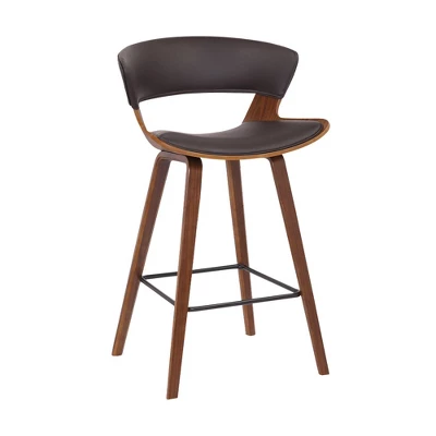 26" Jagger Faux Leather Wood Counter Height Barstool - Armen Living 8 26" Jagger Faux Leather Wood Counter Height Barstool - Armen Living - Image 6