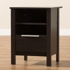 Hamish Modern And Contemporary Finished 1 Drawer Nightstand Dark Brown - Baxton Studio -Furniture Store GUEST 637de1ae 0762 4e7e 87d3 7249b80d8545