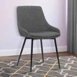 Mia Contemporary Fabric Dining Chair Charcoal - Armen Living -Furniture Store GUEST 63b440a7 dd73 424f bffd 21987521d641