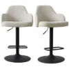 26"-34.5" Mars Armrest Upholstered 360° Swivel Counter Height Stool Combine With Black Legs (Set Of 2) -The Pop Maison -Furniture Store GUEST 64beeb1b 46f7 4bf0 9d9d 8363dbef98f5