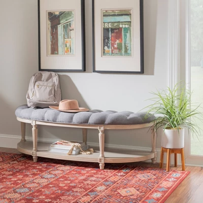 Covil Demilune Bench Charcoal - Powell Company 3 Covil Demilune Bench Charcoal - Powell Company