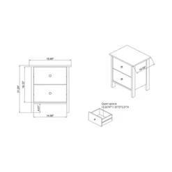 Cecilia 2 Drawer Nightstand Walnut - MiBasics -Furniture Store GUEST 65f152a7 2706 41d1 8202 f6a6398053da