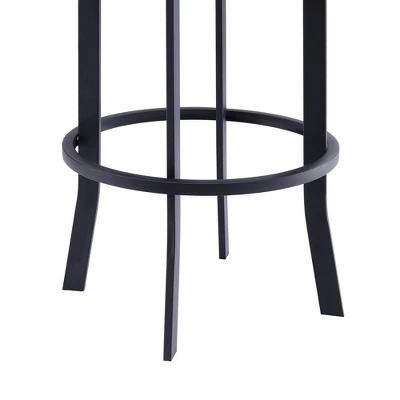 30" Natalie Faux Leather Metal Barstool Gray/Black - Armen Living 8 30" Natalie Faux Leather Metal Barstool Gray/Black - Armen Living - Image 6