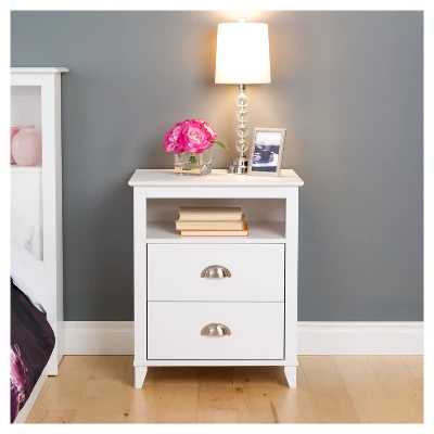 Yaletown 2 Drawer Nightstand - White - Prepac 6 Yaletown 2 Drawer Nightstand - White - Prepac - Image 4