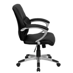 Flash Furniture Bodie Mid-Back Black LeatherSoft Contemporary Swivel Manager's Office Chair With Arms -Furniture Store GUEST 66dcf301 e20a 42ec a8f5 bdabb0382316