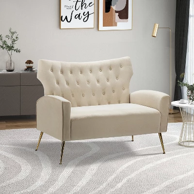 Brion 48" Contemporary Wingback Design Loveseat | KARAT HOME 13 Brion 48" Contemporary Wingback Design Loveseat | KARAT HOME - Image 11
