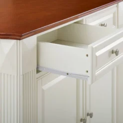 Coventry Drop Leaf Top Kitchen Island With 2 School House Stools White - Crosley -Furniture Store GUEST 6702c73d a28f 4742 919b 58a1de30af3c