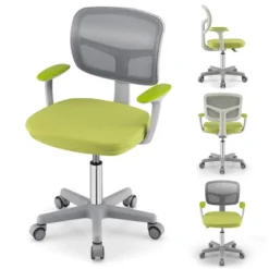 Tangkula Kids Desk Chair Adjustable Height Children Study Chair W/Auto Brake Casters Blue / Pink -Furniture Store GUEST 6810c5a9 6a1f 40d8 b252 652bbdc9f49f