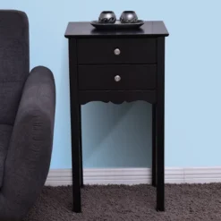 Costway Side Table End Accent Table Night Stand W/ 2 Drawers Furniture Black 16 Costway Side Table End Accent Table Night Stand W/ 2 Drawers Furniture Black -Furniture Store GUEST 6938ea4d 0822 4e2c 9df9 ab550653cf08
