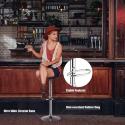 Costway Set Of 2 Swivel Bar Stool PU Leather Adjustable Kitchen Counter Bar Chair Coffee -Furniture Store GUEST 694ade7a c2ac 4a24 b9c0 0761f1ebcdd0