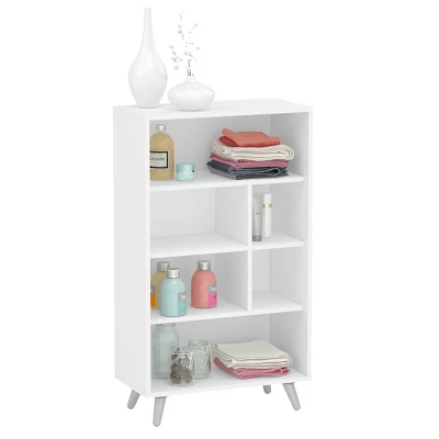 40.75" Sidney 4 Shelf Bookshelf White - Polifurniture 3 40.75" Sidney 4 Shelf Bookshelf White - Polifurniture