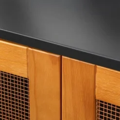 Loma Two-Tone Buffet Cabinet Black/Natural/Brown - Lifestorey -Furniture Store GUEST 6a300634 6d95 4ed4 b8b9 c3fca40dfa45