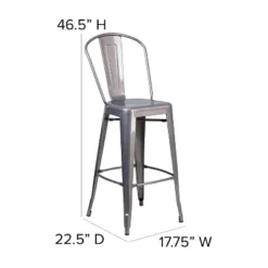Emma And Oliver 30"H Clear Coated Indoor Counter Height Stool With Back -Furniture Store GUEST 6c98d1f4 8616 40eb b755 44689e7cde28